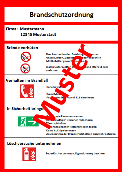 Brandschutzordnung Brandschutzordnung BSO Teil A DIN 14096